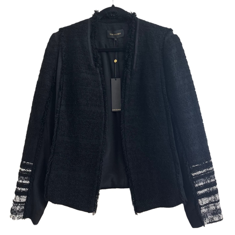 NWT - Kobe Halperin Black Blazer with Silver Accents - Size L